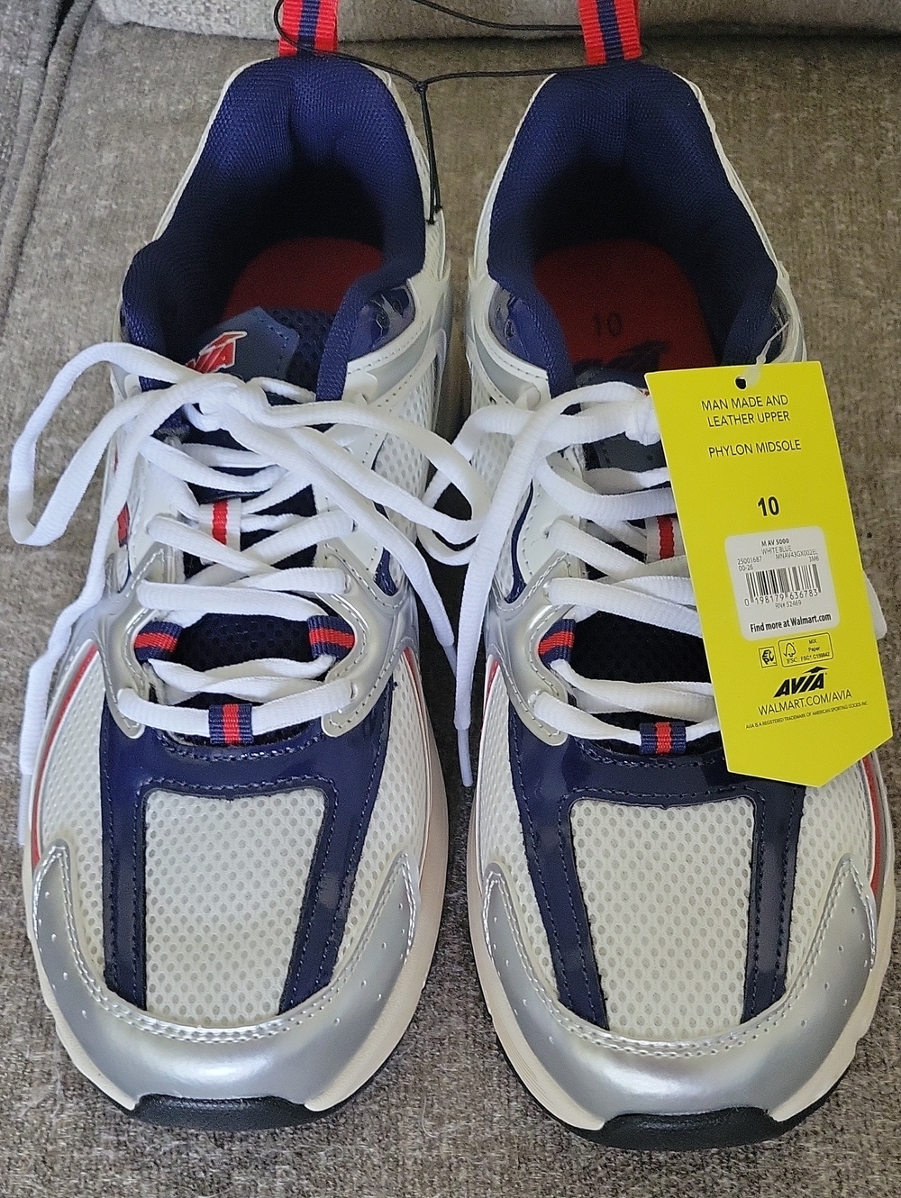 Avia Men's Navy White and Red Athletic Leather 5000 Running NWT NEW 10